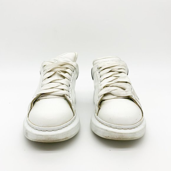 ALEXANDER MCQUEEN Metallic Leather Sneakers White - Picture 3 of 9